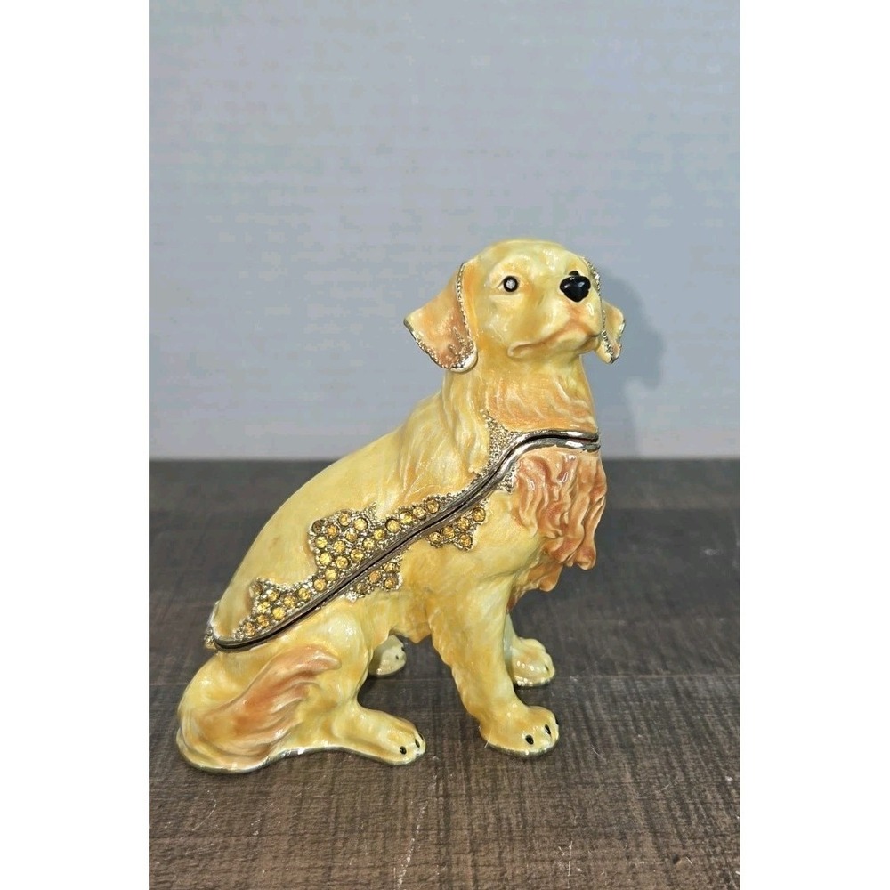 Ciel Jeweled Golden Retriever Dog. Hand Made With Swarovski Crystal Yellow